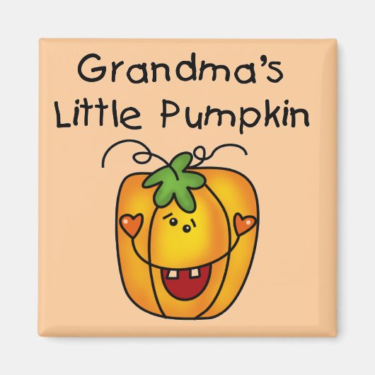 Grandma's Little Pumpkin T-shirts en giften Magneet (Voorkant)