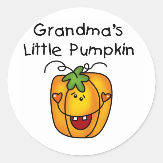 Grandma's Little Pumpkin T-shirts en giften Ronde Sticker (Voorkant)