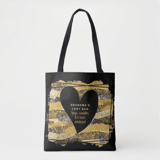 Grandmas Loot Bag Hugs Cuddles and Trees Enclosed Tote Bag (Voorkant)