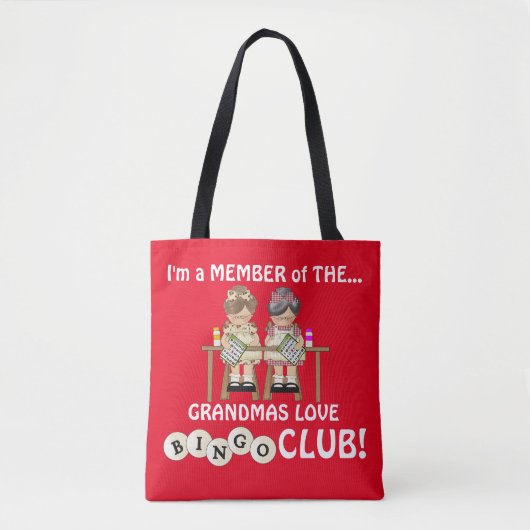 Grandmas love Bingo Club canvas tas (Voorkant)