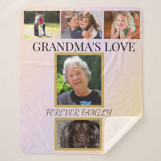 Grandma's Love Family & Pet Tribute Sherpa Deken (Voorkant)