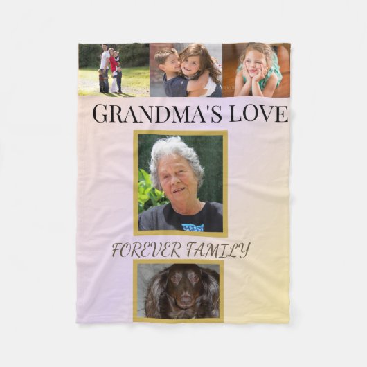 Grandma's Love & Forever Family Tribute Fleece Deken (Voorkant)