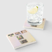 Grandma's Love Tribute - Gold Border Design Stenen Onderzetter (Zijkant)