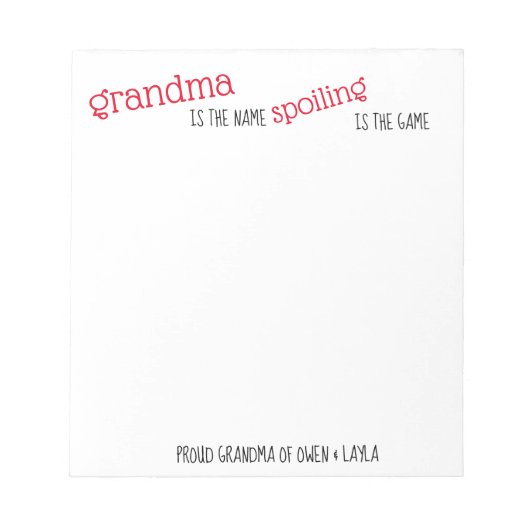 Grandma's Note Pad Notitieblok (Voorkant)