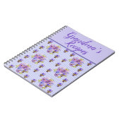 Grandmas Ontvangt Viola Paarse Lila bloem Notitieboek (Linkerzijde)