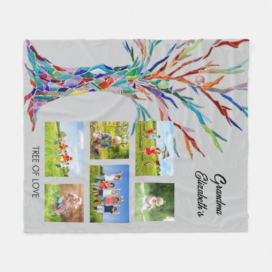 Grandma's Photo Collage Fleece Blanket (Voorkant (Horizontaal))