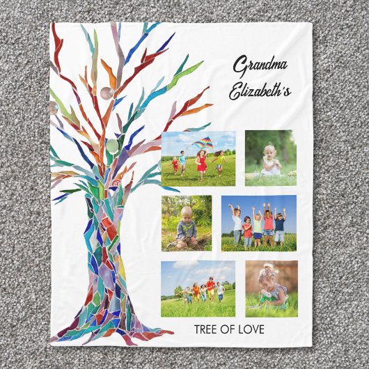 Grandma's Photo Collage Fleece Blanket