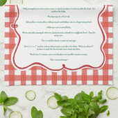 Grandmas Recipe Red Gingham Family Keepsake Theedoek (Gevouwen)