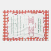 Grandmas Recipe Red Gingham Family Keepsake Theedoek (Horizontaal)