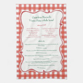 Grandmas Recipe Red Gingham Family Keepsake Theedoek (Verticaal)