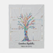 Grandma's Seven Photo Collage Gray Fleece Deken (Voorkant)