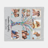 Grandma's Seven Photo Collage Gray Fleece Deken (Voorkant (Horizontaal))