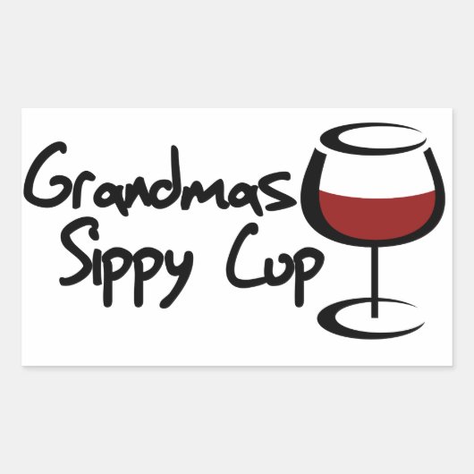 Grandmas sippy cup rechthoekige sticker (Voorkant)