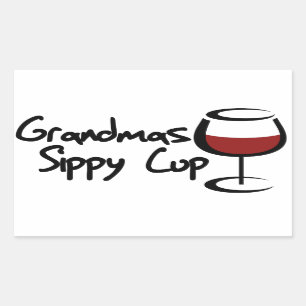 Grandmas sippy cup rechthoekige sticker