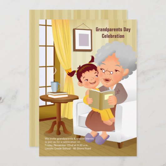 Grandma's Stories Grandouders Day Uitnodiging (Voorkant / Achterkant)