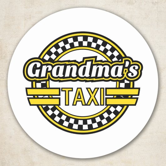 Grandma's Taxi Sign Ronde Sticker