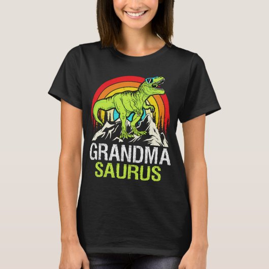 Grandmasaurus dinosaurus t rex oma saurus grappig t-shirt (Voorkant)