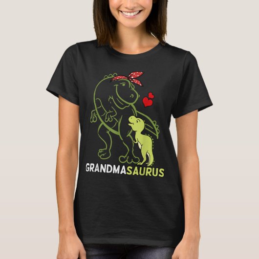 Grandmasaurus Grandma Dinosaur Baby Moederdag T-shirt (Voorkant)