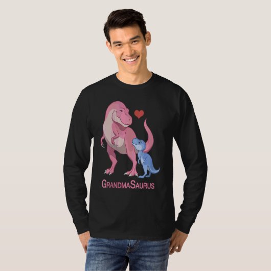 Grandmasaurus grootmoeder en Baby Boy Rex Dinosaur T-shirt (Voorkant volledig)