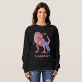 GrandmaSaurus Pink T-Rex & Blue Baby Boy Dinosaur Trui (Voorkant volledig)