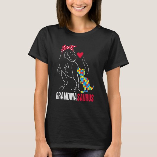 Grandmasaurus Rex Dinosaur Grandma Saurus Autisme T-shirt (Voorkant)