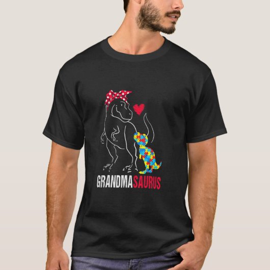Grandmasaurus Rex Dinosaur Grandma Saurus Autisme  T-shirt (Voorkant)