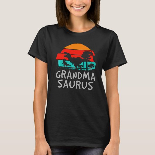 Grandmasaurus rex Grandma Saurus Dinosaur T-shirt (Voorkant)
