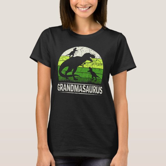 Grandmasaurus T Rex 2 Two Kind Dinosaur Moederdag T-shirt (Voorkant)