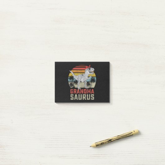 Grandmasaurus T Rex Dinosaur Grandma Saurus Family Post-it® Notes (Op bureau)
