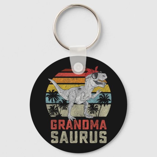 Grandmasaurus T Rex Dinosaur Grandma Saurus Family Sleutelhanger (Voorkant)