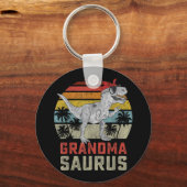Grandmasaurus T Rex Dinosaur Grandma Saurus Family Sleutelhanger (Voorkant)