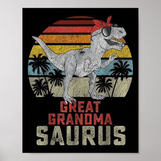 Grandmasaurus T Rex Dinosaur Great Grandma Saurus Poster (Voorkant)