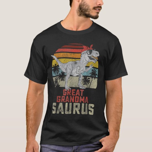 Grandmasaurus T Rex Dinosaur Great Grandma Saurus T-shirt (Voorkant)