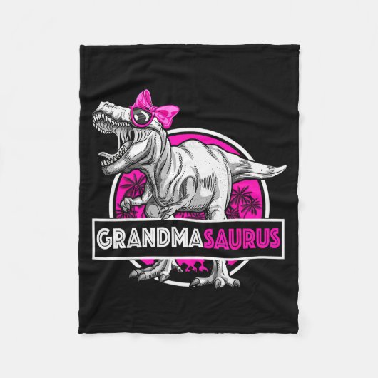 Grandmasaurus T-rex Matching Funny Grandma Saurus Fleece Deken (Voorkant)