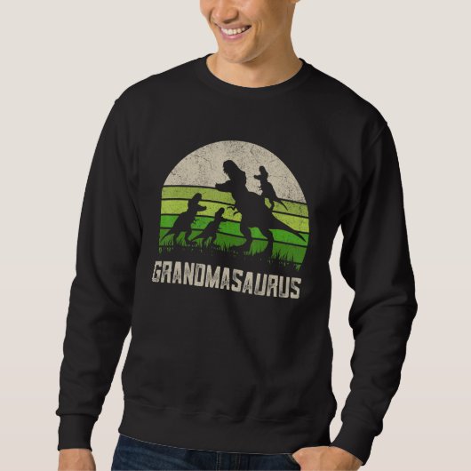 Grandmasaurus T Rex Moederdag Shirten, Dinosaur 3 Trui (Voorkant)