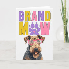GrandMAW Airedale GrandDOG Grootouders Dag Feestdagen Kaart
