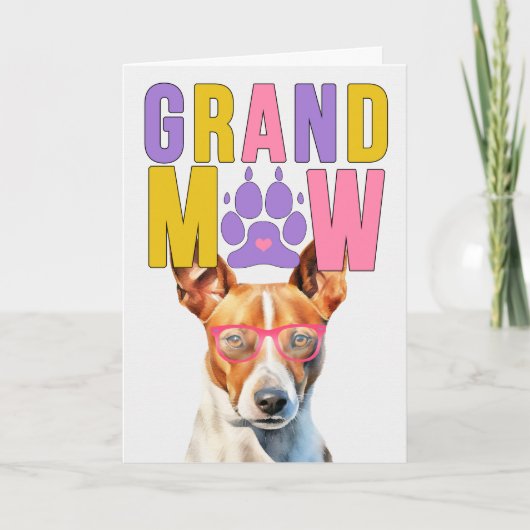 GrandMAW Basenji Hond Grappige Grootouders Dag Feestdagen Kaart (Voorkant)