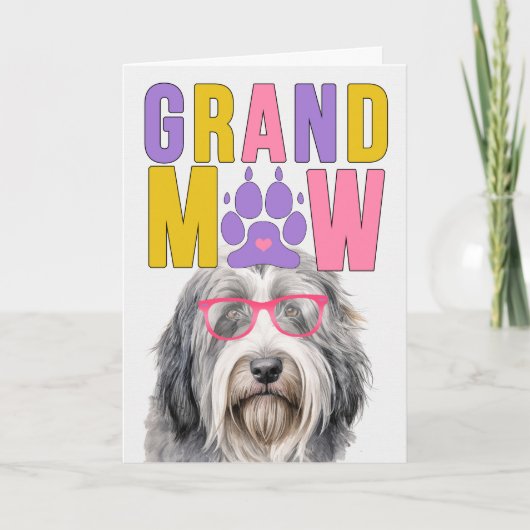 GrandMAW Bearded Collie Hond Grappige Grootouders  Feestdagen Kaart (Voorkant)