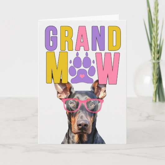 GrandMAW Doberman GrandDOG Grootouders Dag Feestdagen Kaart (Voorkant)