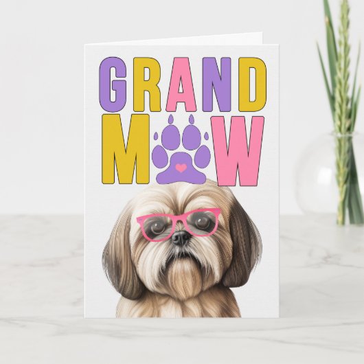 GrandMAW Lhasa Ook Hond Grappige Grootouders Dag Feestdagen Kaart (Voorkant)