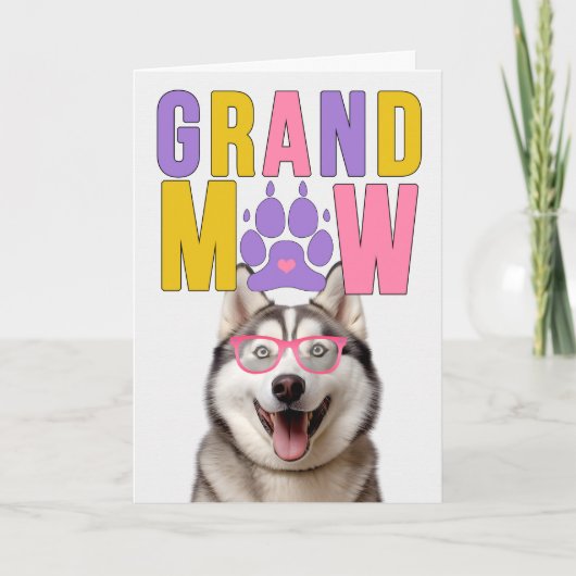 GrandMAW Malamute GrandDOG Grootouders Dag Feestdagen Kaart (Voorkant)
