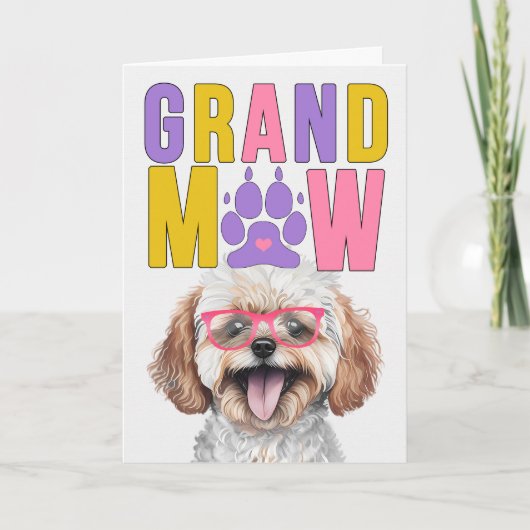 GrandMAW Maltipoo Hond Grappige Grootouders Dag Feestdagen Kaart (Voorkant)
