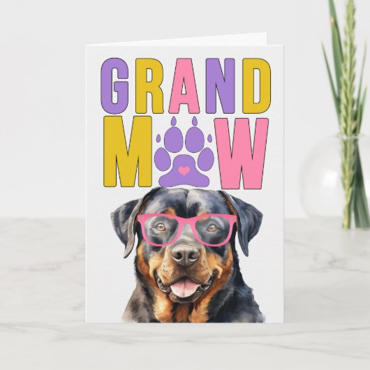 GrandMAW Rottweiler GrandDOG Grootouders Dag Feestdagen Kaart (Voorkant)