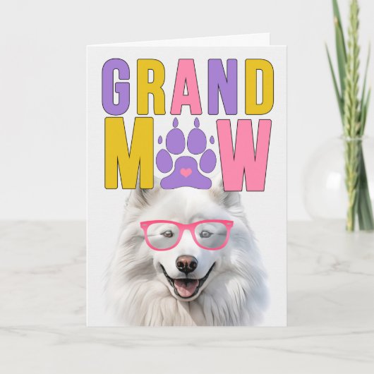 GrandMAW Samoyed GrandDOG Grootouders Dag Feestdagen Kaart (Voorkant)