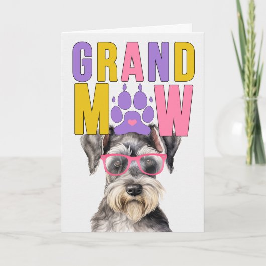 GrandMAW Schnauzer GrandDOG Grootouders Dag Feestdagen Kaart (Voorkant)