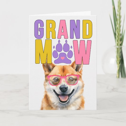 GrandMAW Shiba Inu GrandDOG Grootouders Dag Feestdagen Kaart (Voorkant)