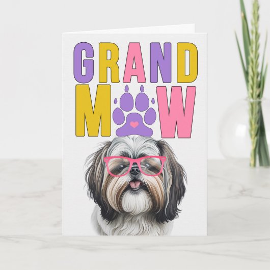 GrandMAW Shih Tzu GrandDOG Grootouders Dag Feestdagen Kaart (Voorkant)