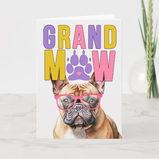 GrandMAW Tan Frenchie GrandDOG Grootouders Dag Feestdagen Kaart (Voorkant)