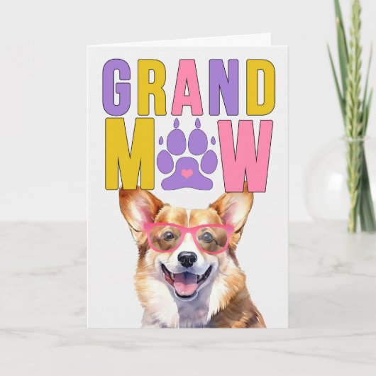 GrandMAW Welsh Corgi GrandDOG Grootouders Dag Feestdagen Kaart (Voorkant)