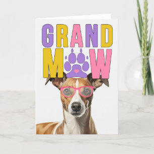 GrandMAW Whippet Hond Grappige Grootouders Dag Feestdagen Kaart